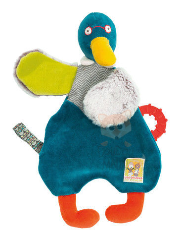  les cousins du moulin baby comforter duck blue green 